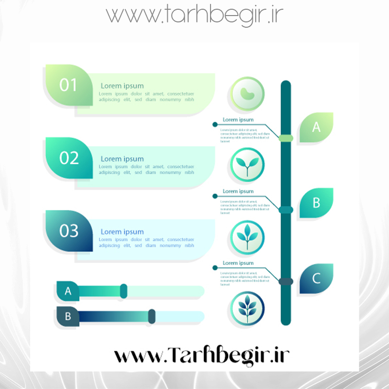 وکتور قالب اینفوگرافیک شاخه ای