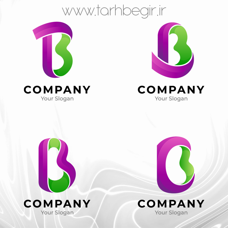طرح لایه باز لوگو حرف B